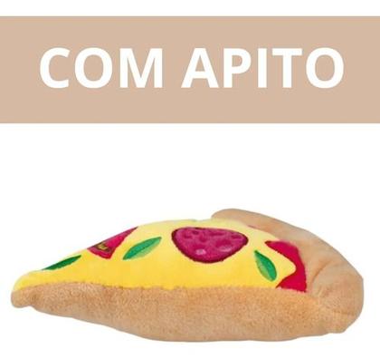 Imagem de Brinquedo Pet Mor Pizza Pelúcia Mordedor Cães Gatos Amarelo Pizza