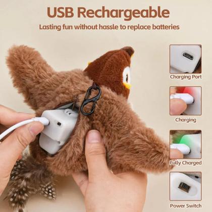 Imagem de Brinquedo Pet para Gato Pássaro Falante Movimenta Interativo Som