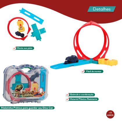 Imagem de Brinquedo Pista Carrinho Dino Looping Dinossauro Lançador
