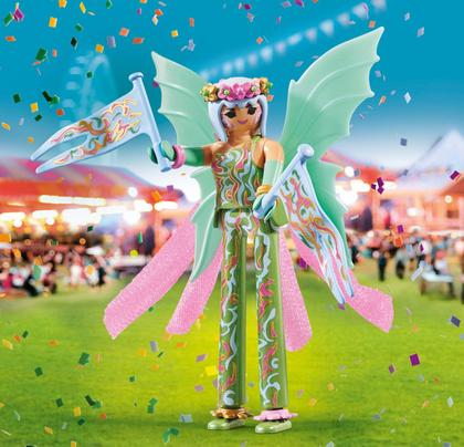 Imagem de Brinquedo Playmobil Fairy Stilt Walker com asas e bandeiras decorativas