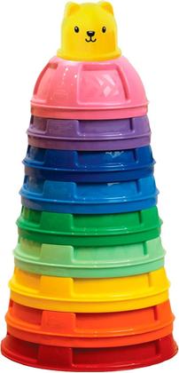 Imagem de Brinquedo Potes De Empilhar Educativo Para Bebê Infantil Colorido