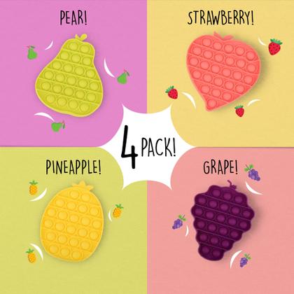 Imagem de Brinquedo Push Pop Monkey Bubble Fidget, pacote com 4 pacotes com aroma de frutas