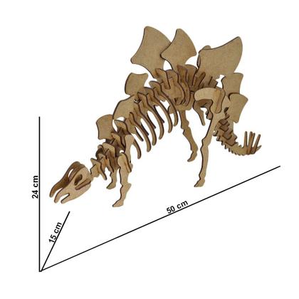 Imagem de Brinquedo Quebra Cabeça 3d Dinossauro Estegossauro Mdf