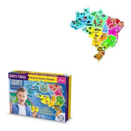 Imagem de Brinquedo Quebra Cabeça Gigante Mapa Do Brasil Estados 26pçs