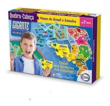Imagem de Brinquedo Quebra Cabeça Gigante Mapa Do Brasil Estados 26pçs