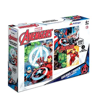 Imagem de Brinquedo Quebra Cabeças 2 em 1 Vingadores Avengers 200 Peças