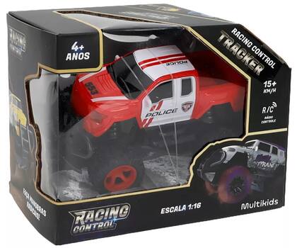 Imagem de Brinquedo Racing Control Tracker Vermelho Carrinho De Controle Remoto 1:16 - Multikids