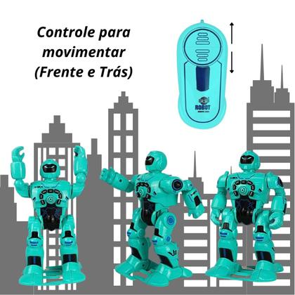 Brinquedo Robô Zax Controle Remoto Acende a Luz Anda Canta