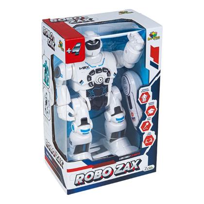 Brinquedo Robô Zax Controle Remoto Acende a Luz Anda Canta