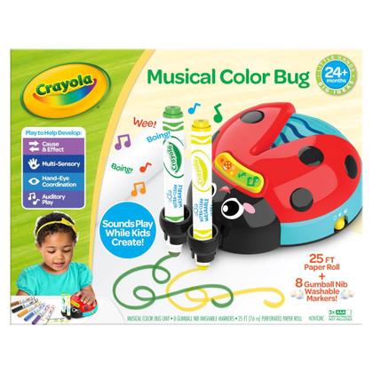 Imagem de Brinquedo sensorial Crayola Musical Doodle Bug Ladybug para crianças de 2 anos ou mais