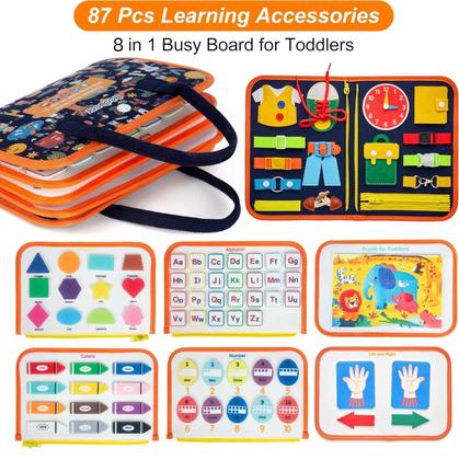 Imagem de Brinquedo sensorial de viagem para crianças Busy Board Freebear de 1 a 4 anos