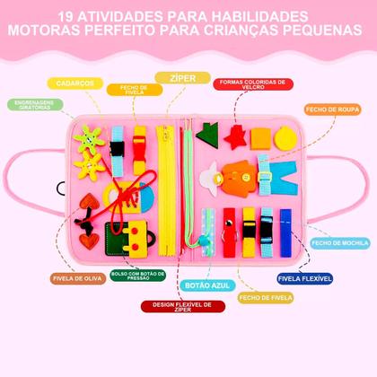 Imagem de Brinquedo Sensorial Infantil Educativos Atividades Pré-escolares Aprender Habilidades Motoras Finas Montessori Kit Completo