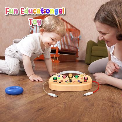Imagem de Brinquedo sensorial Montessori Toddler Busy Board Flycoost com LED