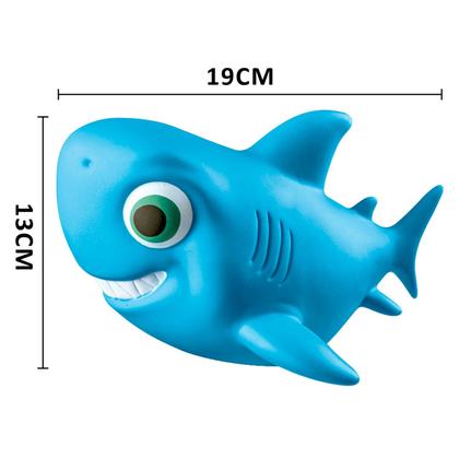 Imagem de Brinquedo Shark Family Vinil Banho Bebê Bichinho De Banheira Tubarão Mordedor Macio Com Cheirinho