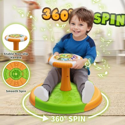 Imagem de Brinquedo Sit and Spin HYES Dinosaur para crianças de 1 a 5 anos com LED e música