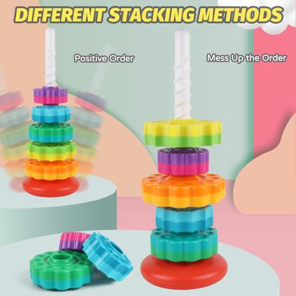 Imagem de Brinquedo Spinning Stacking GKBSJ Baby Spinner Ring Stacker 1-3 anos