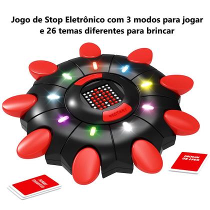 Imagem de Brinquedo Stop com Tela Eletrônico Cartas e 3 Modos de Jogo até 9 Jogadores Clássico