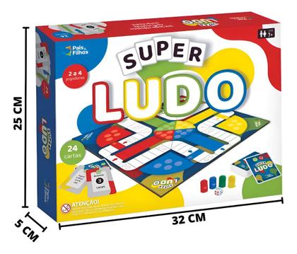 Imagem de Brinquedo Tabuleiro Super Ludo Jogo Família Criança Didático Infantil Interativo Educacional Estratégia Presente