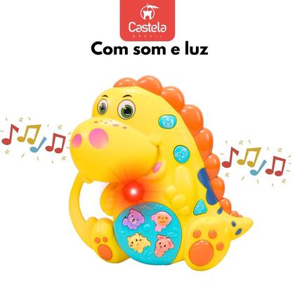 Imagem de Brinquedo Teclado Infantil Dinossauro Musical C/ Sons e luz - Castela
