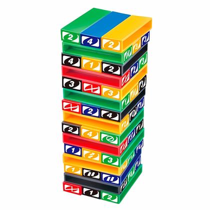 Imagem de Brinquedo Tombou Torre De Empilhar Blocos Perdeu Infantil Educativo Jogo Colorido