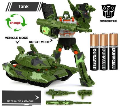 Imagem de Brinquedo Transformers Carro Vira Robo Com Som E Luz Tanque