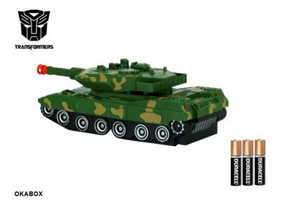 Imagem de Brinquedo Transformers Carro Vira Robo Com Som E Luz Tanque