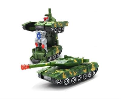 Imagem de Brinquedo Transformers Carro Vira Robo Com Som E Luz Tanque