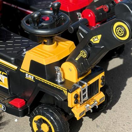 Imagem de Brinquedo Trator Retroescavadeira Elétrica Carrinho de Passeio Infantil Agro Dia das Crianças Aniversário Menino Menina