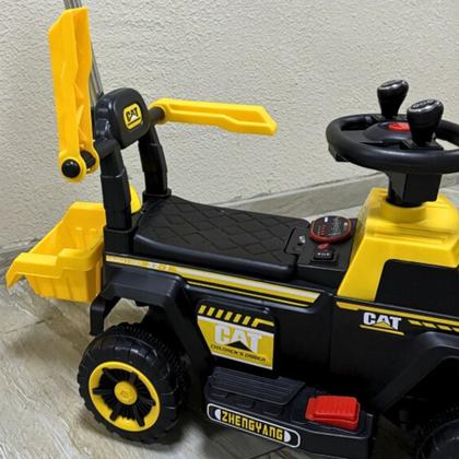 Imagem de Brinquedo Trator Retroescavadeira Elétrica Carrinho de Passeio Infantil Agro Dia das Crianças Aniversário Menino Menina