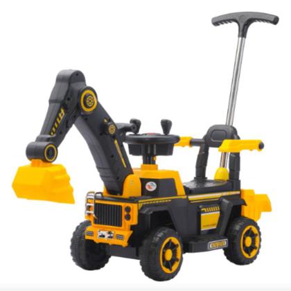 Imagem de Brinquedo Trator Retroescavadeira Elétrica Carrinho de Passeio Infantil Agro Dia das Crianças Aniversário Menino Menina