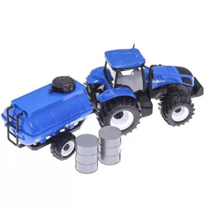 Brinquedo Trator T8 New Holland Agriculture Tanque Azul - Açomix