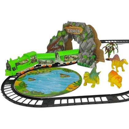 Imagem de Brinquedo Trem Elétrico Locomotivo Trilho dos Dinossauros