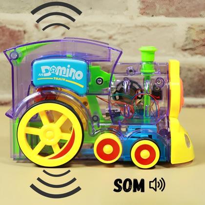 Imagem de Brinquedo Trenzinho Dominó Movimento Som Luz - Castela