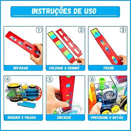 Imagem de Brinquedo Trenzinho Dominó Movimento Som Luz - Castela