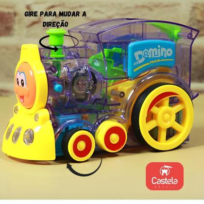 Imagem de Brinquedo Trenzinho Dominó Movimento Som Luz - Castela