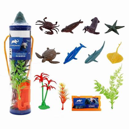 Imagem de Brinquedo Tubos Miniaturas Bichos Colecionáveis x6 Animal Planet