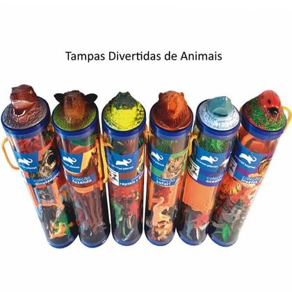 Imagem de Brinquedo Tubos Miniaturas Bichos Colecionáveis x6 Animal Planet