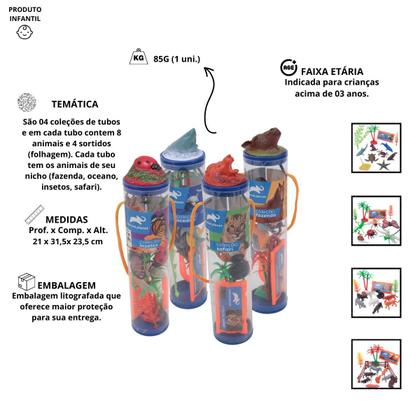 Imagem de Brinquedo Tubos Miniaturas Bichos Colecionáveis x6 Animal Planet