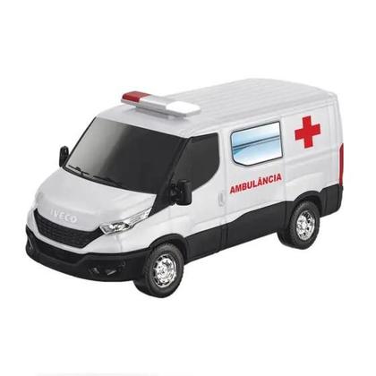 Imagem de Brinquedo Van Iveco Daily Furgão Ambulância Sirene com Luzes Usual Brinquedos
