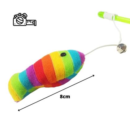 Imagem de Brinquedo Varinha 50cm com Guizo Cordinha e Pelúcia Vareta de Plástico para Brincar com Gato