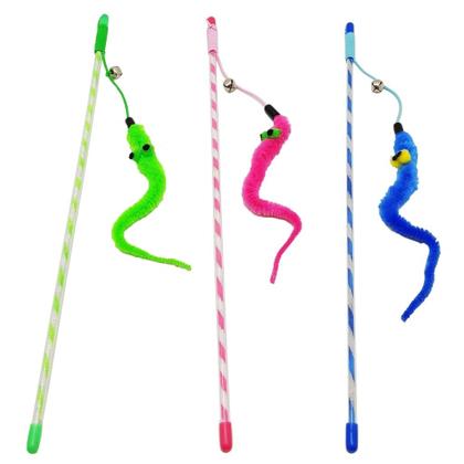 Imagem de Brinquedo varinha para gato napi v08 com guizo e pelucia 40cm