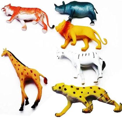 Imagem de Brinquedo Zoologico Animais Selva Safari Bichos Girafa Onça