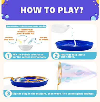 Imagem de Brinquedos ao ar livre Giant Bubble Wands Atlasonix para crianças de mais de 3 anos