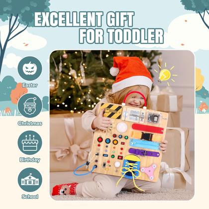 Imagem de Brinquedos Busy Board Grarain Montessori de 1 a 3 anos com 15 interruptores