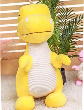 Imagem de Brinquedos de bicho de pelúcia de dinossauro amarelo Boneca de pelúcia fofa de dinossauros macios T-Rex Almofada para meninos e meninas 11”