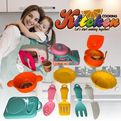 Imagem de Brinquedos de Cozinha em MIniatura Conjunto com 14 Peças Eletrodomésticos e Utensílios