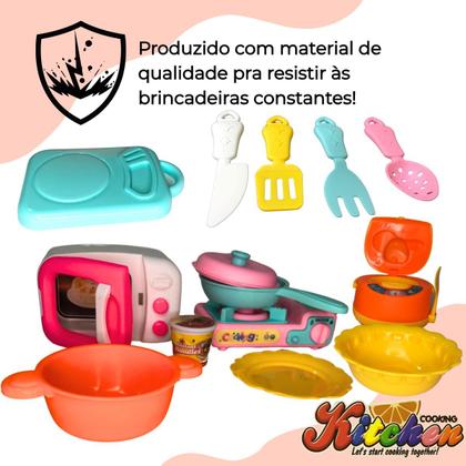 Imagem de Brinquedos de Cozinha em MIniatura Conjunto com 14 Peças Eletrodomésticos e Utensílios