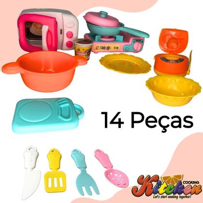 Imagem de Brinquedos de Cozinha em MIniatura Conjunto com 14 Peças Eletrodomésticos e Utensílios