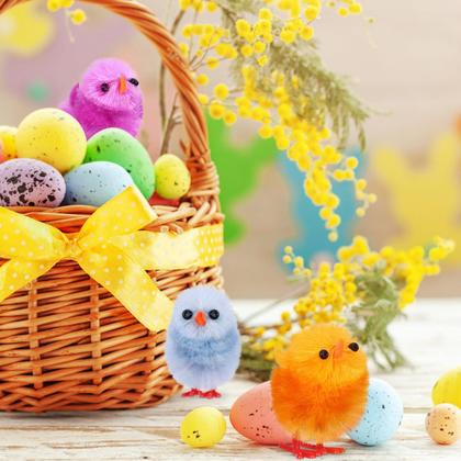 Imagem de Brinquedos de decoração de pelúcia Easter Chicks Abaodam Mini 18 peças