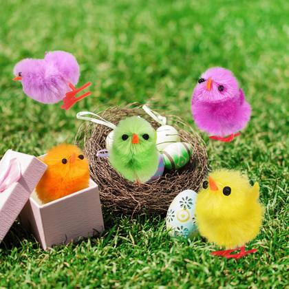 Imagem de Brinquedos de decoração de pelúcia Easter Chicks Abaodam Mini 18 peças